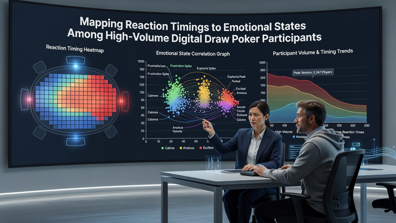 Chart displaying reaction time distributions mapped against participant emotional indicators in draw poker environments